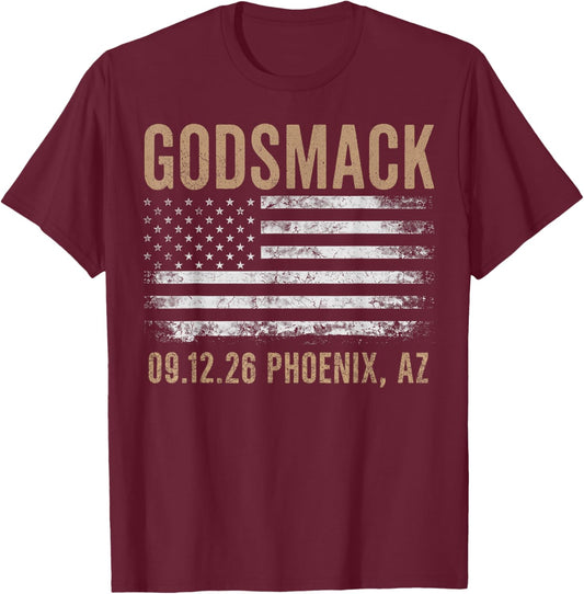 Godsmack The Rise of Rock 2026 Phoenix T-Shirt - T-Shirt | Maroon