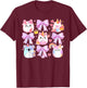 Cute Coquette Bow Squish Girls Kids T-Shirt - T-Shirt | Maroon