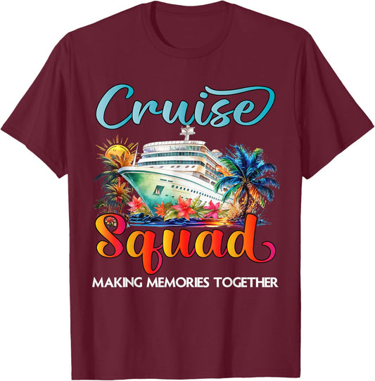 Cruise Squad 2026 Friends Family Vacation Matching Group T-Shirt - T-Shirt | Maroon