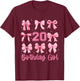 20 Years Old Birthday Girl Pink Bow Girls Kids Cute Birthday T-Shirt - T-Shirt | Maroon