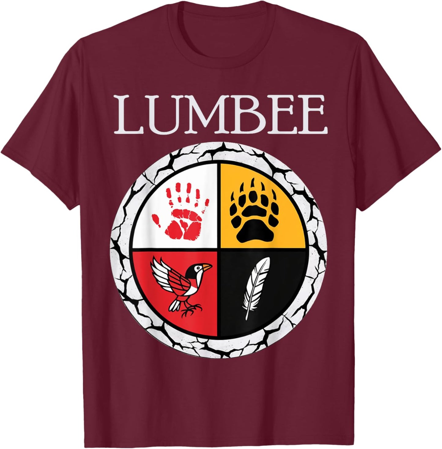 Lumbee Tribe Native American Medicine Wheel T-Shirt - T-Shirt | Maroon