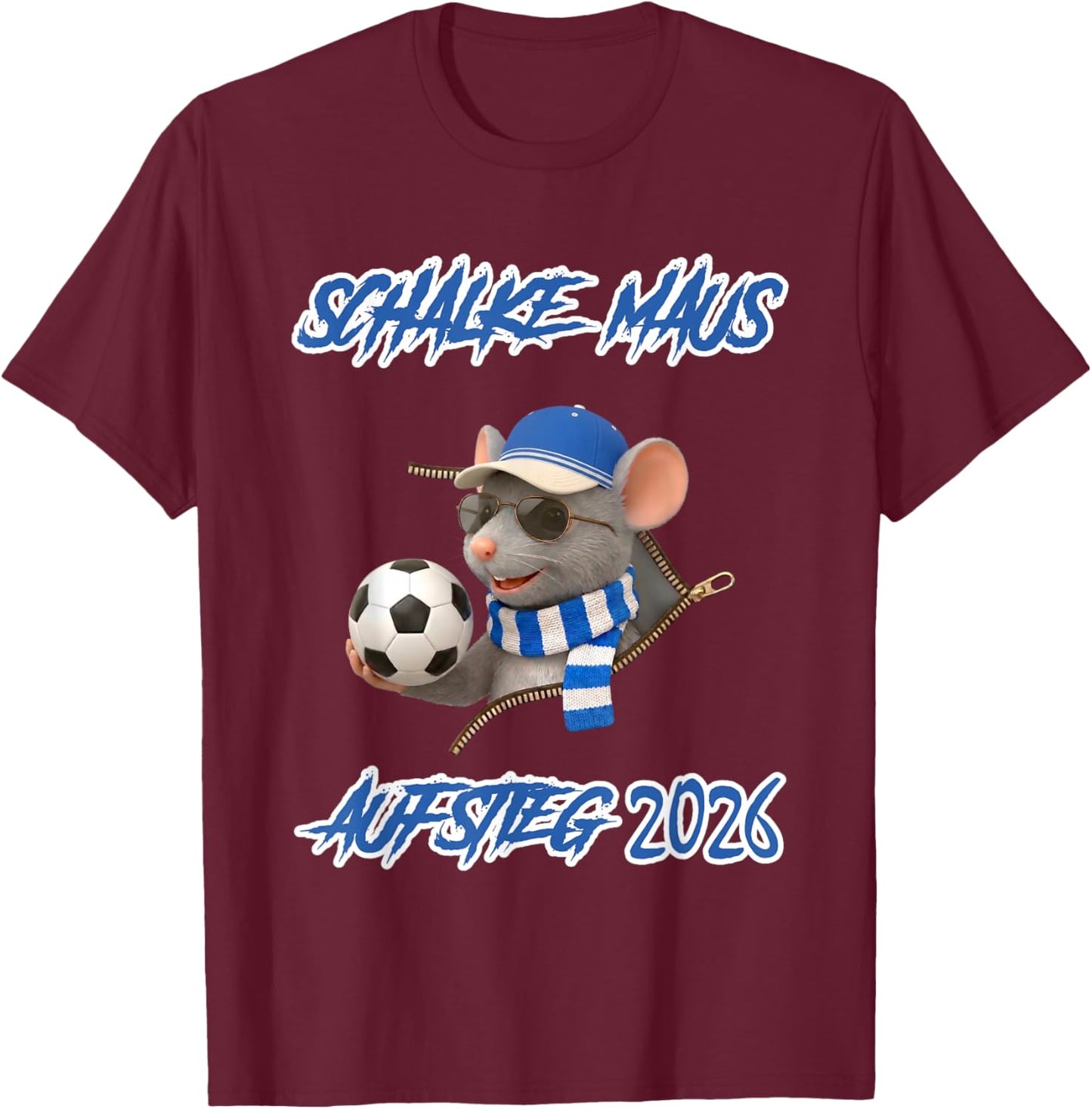 Schalke Maus T-Shirt - T-Shirt | Maroon