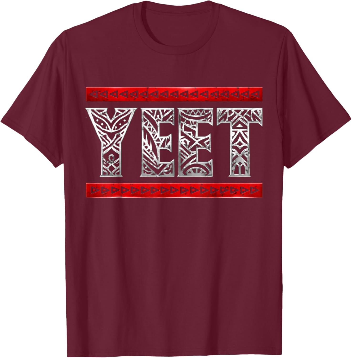 Yeet Tribal Art Funny Saying Meme Slang Men Boys Kids Women T-Shirt - T-Shirt | Maroon