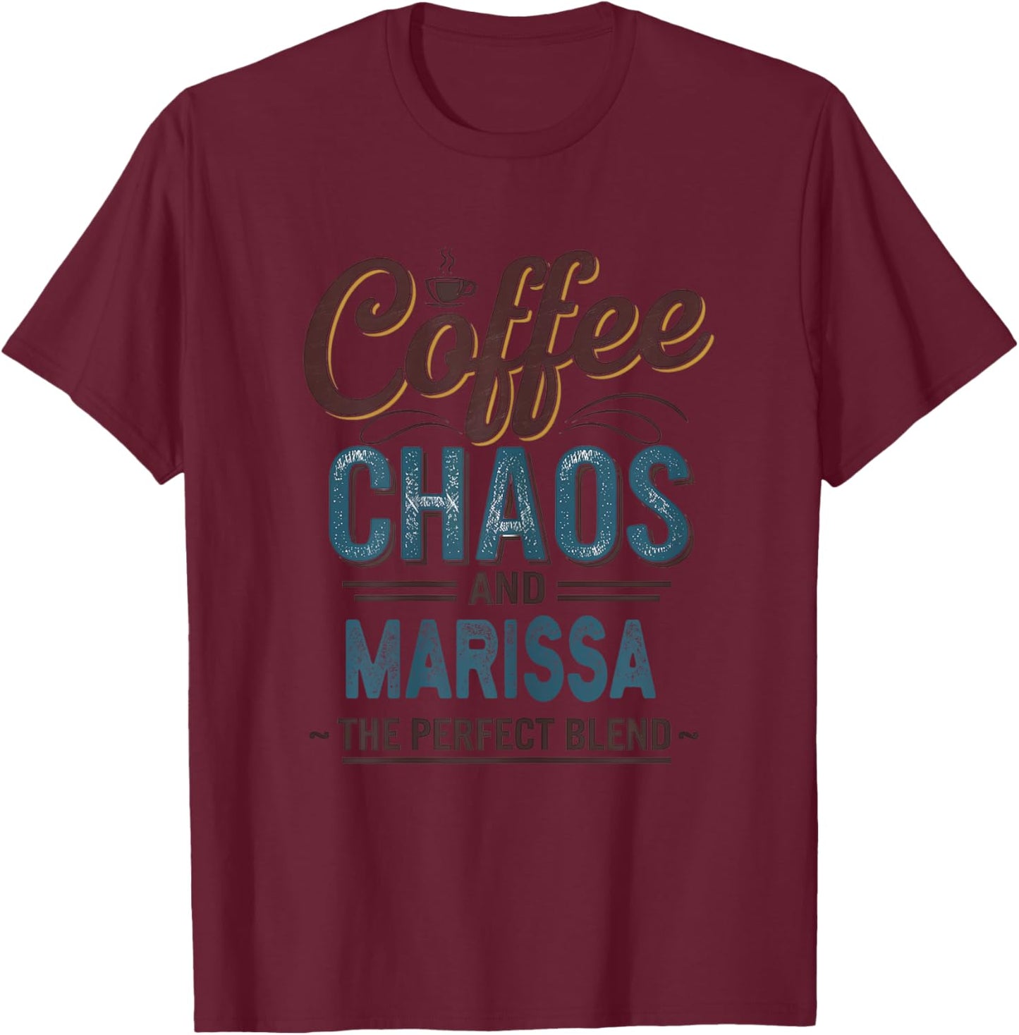 Marissa Personalized Cute Coffee Girls Marissa Name T-Shirt - T-Shirt | Maroon