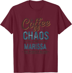 Marissa Personalized Cute Coffee Girls Marissa Name T-Shirt - T-Shirt | Maroon