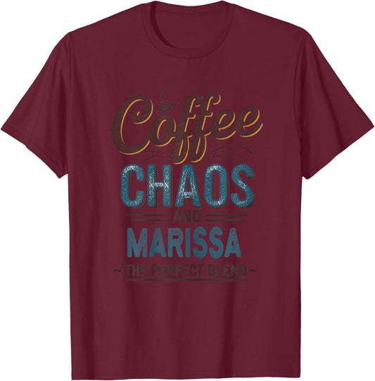 Marissa Personalized Cute Coffee Girls Marissa Name T-Shirt - T-Shirt | Maroon