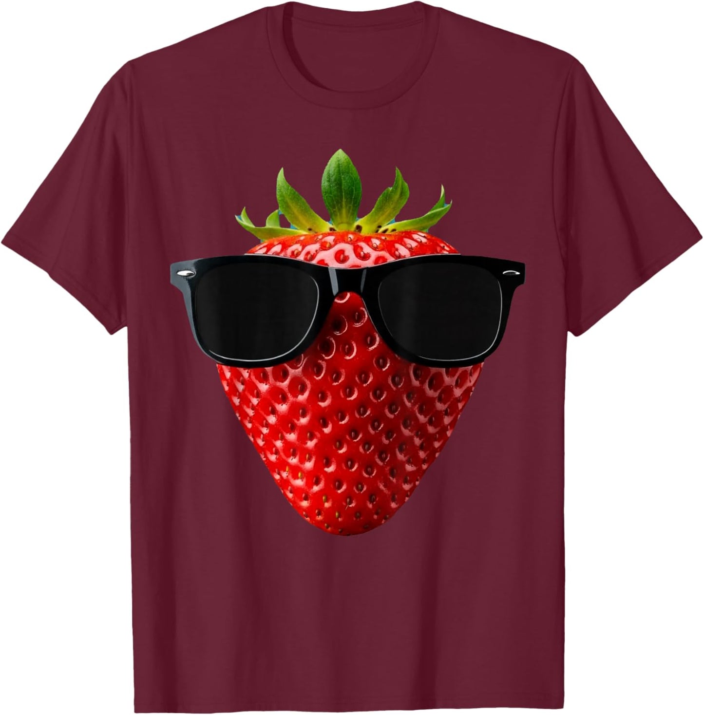 Coole Erdbeere trägt Sonnenbrille lustige Früchte T-Shirt - T-Shirt | Maroon