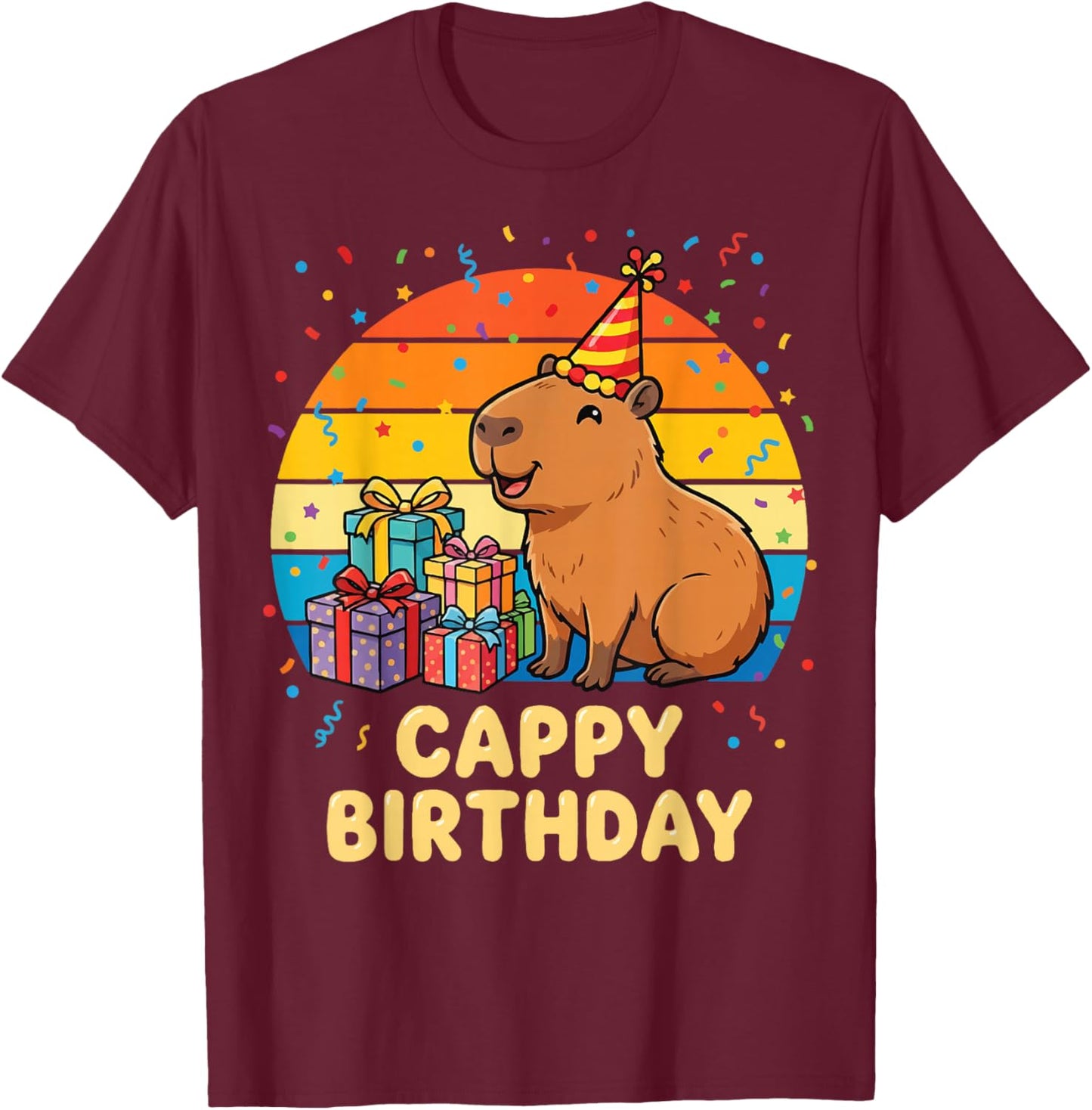 Cappy Birthday T-Shirt - T-Shirt | Maroon