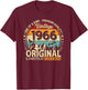 60. Geburtstag Mann Frau Geschenk Vintage Jahrgang 1966 T-Shirt - T-Shirt | Maroon