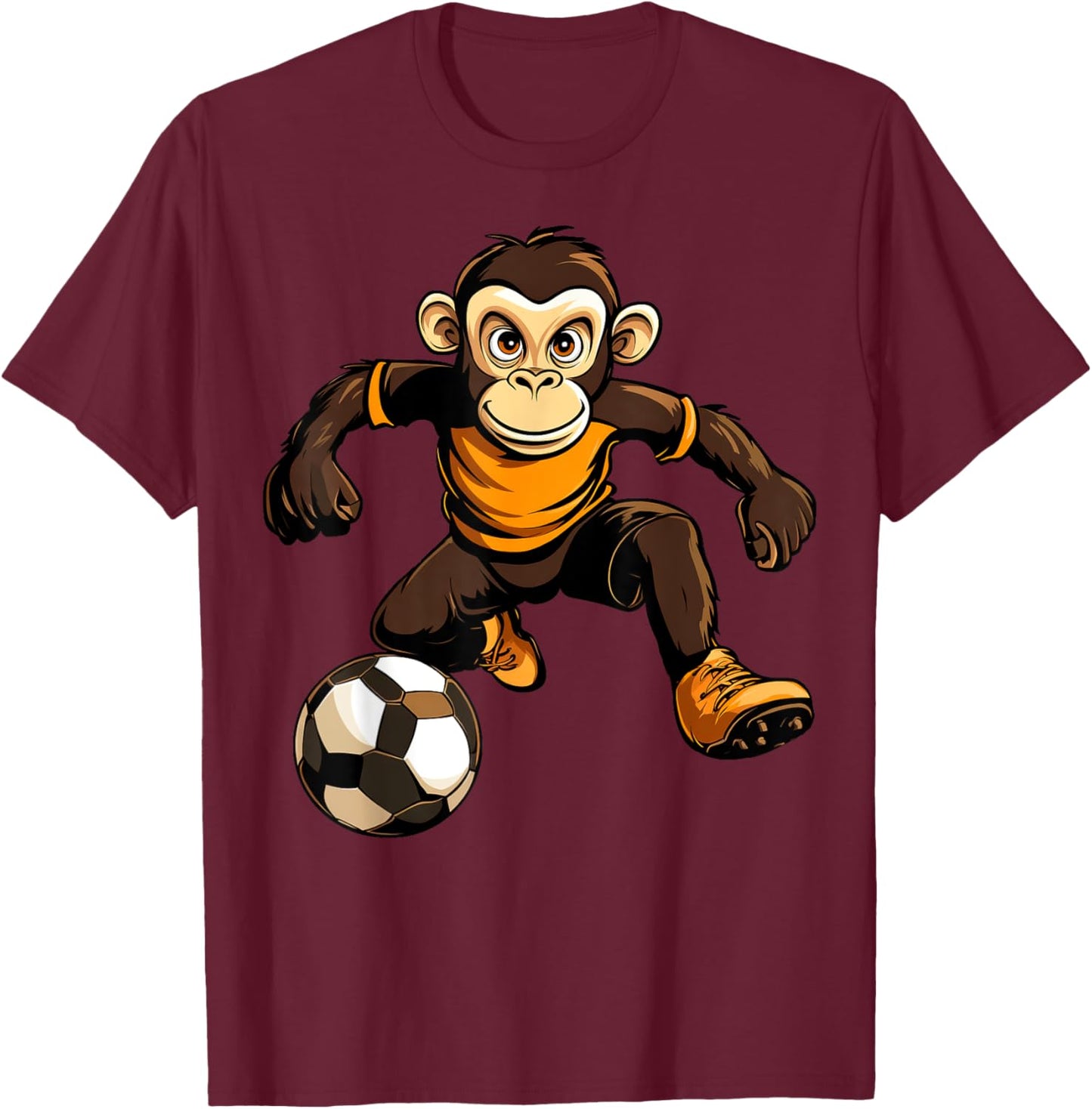 Monkey Soccer T-Shirt - T-Shirt | Maroon