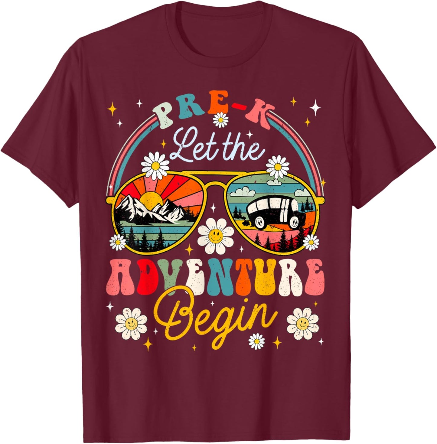 First Day Of Pre K Let The Adventure Begin Pre K Teacher Women T-Shirt - T-Shirt | Maroon