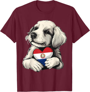 Paraguay Roots Dog Paraguayan Flag T-Shirt - T-Shirt | Maroon