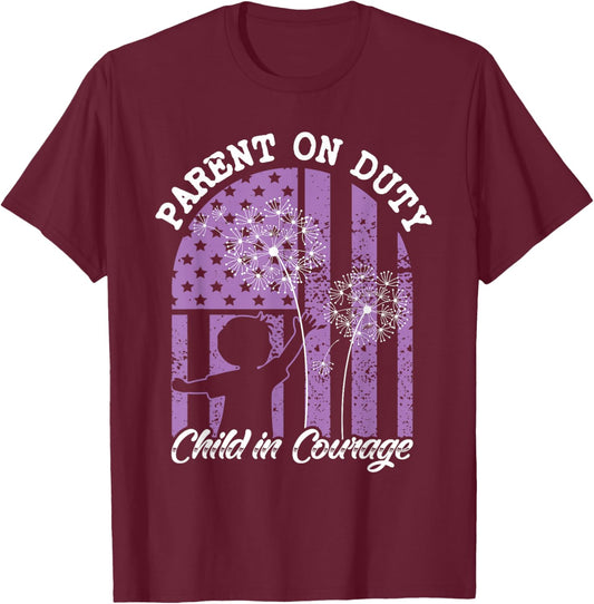 US Flag Military Appreciation Month of the Military Child T-Shirt - T-Shirt | Maroon