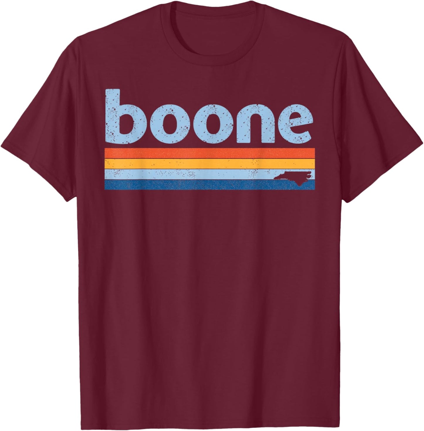 Vintage 80s Style Boone NC T-Shirt - T-Shirt | Maroon