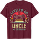 I Leveled Up to Uncle 2026 Promoted to Uncle Level Unlocked T-Shirt - T-Shirt | Maroon