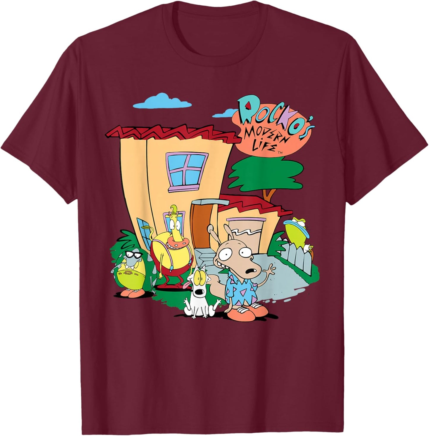 Rockos Modernes Lebenshaus-Poster T-Shirt - T-Shirt | Maroon