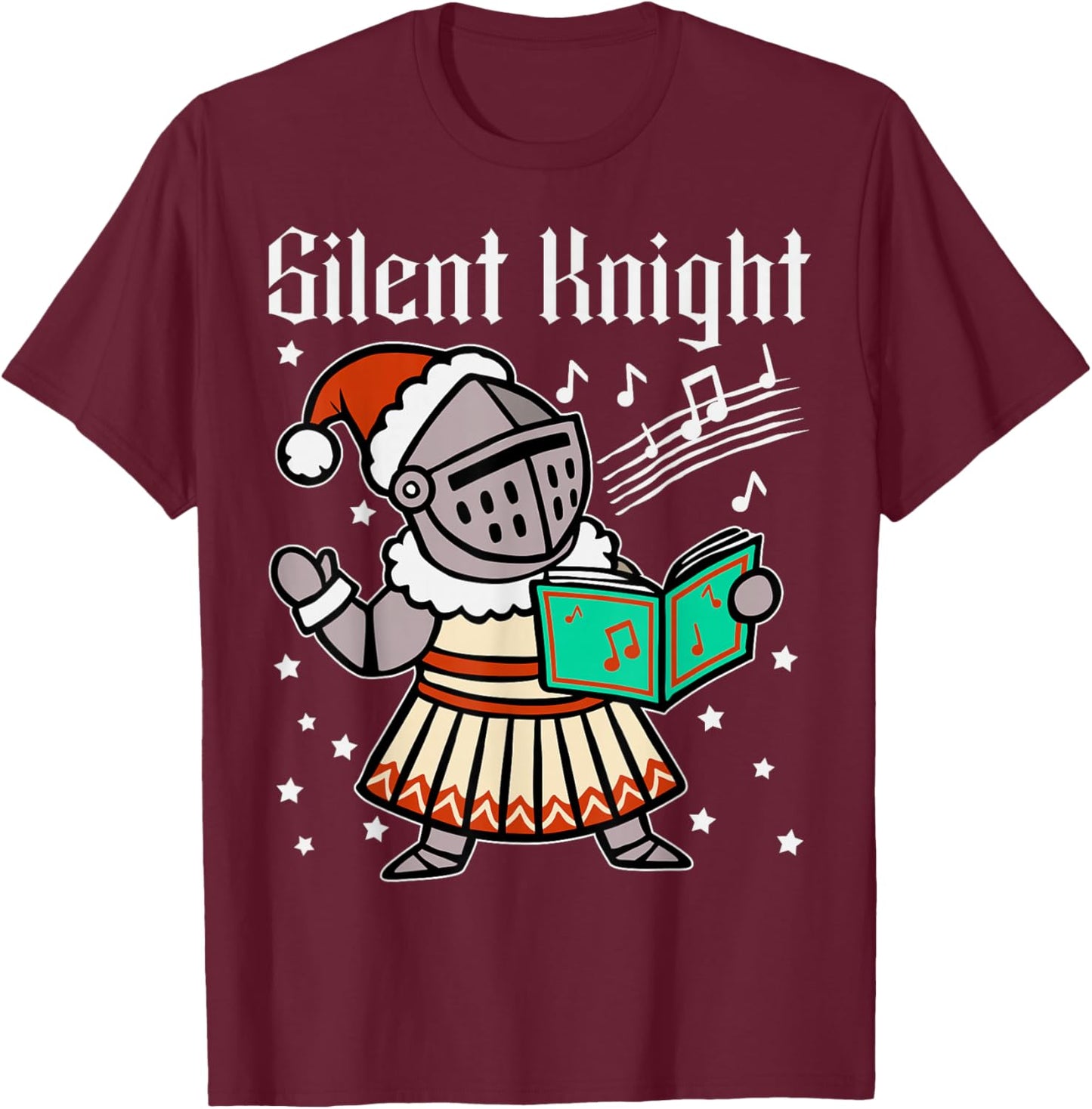 Silent Knight Christmas Medieval Templar Xmas Costume T-Shirt - T-Shirt | Maroon