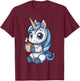 Unicorn Lover Coffee Fantasy Animal Women Unicorn T-Shirt - T-Shirt | Maroon