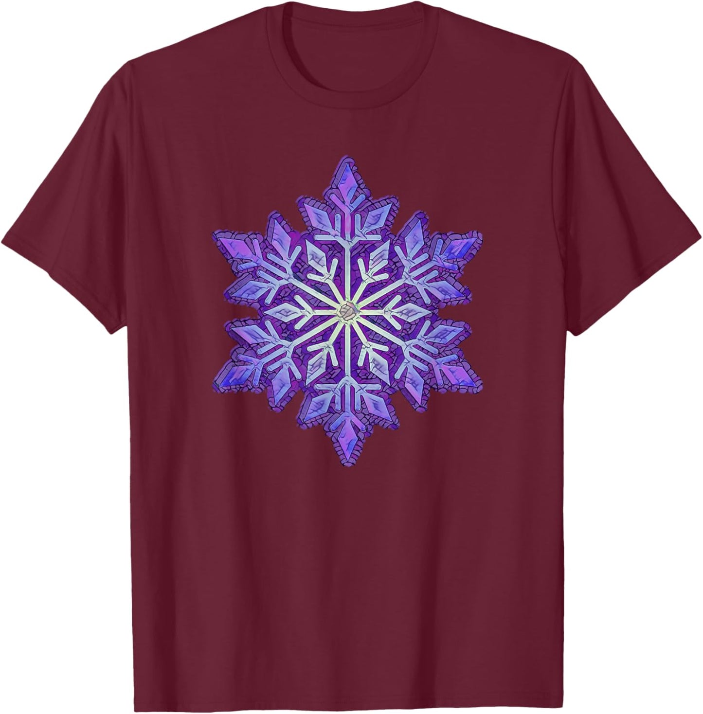 WINTER Snowflake-Purple T-Shirt - T-Shirt | Maroon
