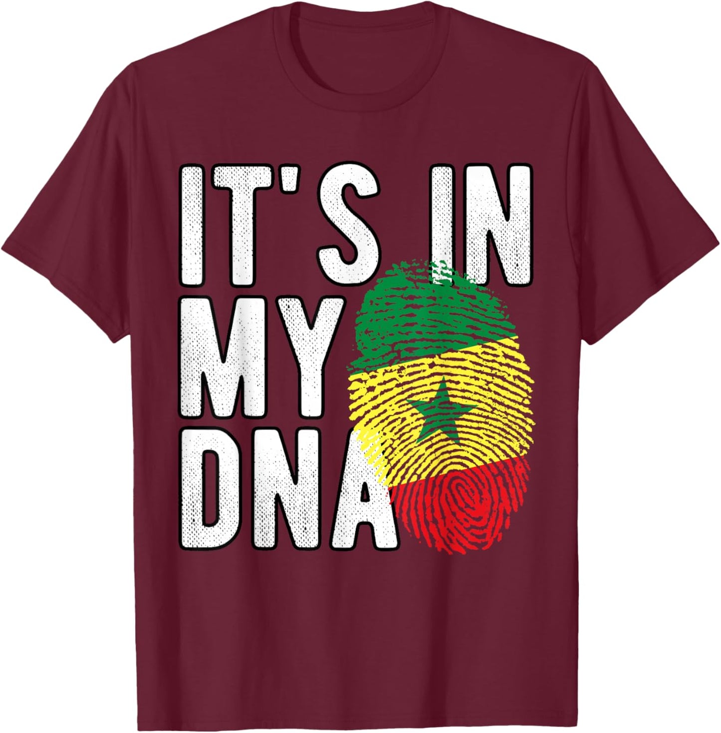 It's in My DNA Senegalese National Flag Senegal Heritage T-Shirt - T-Shirt | Maroon