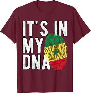 It's in My DNA Senegalese National Flag Senegal Heritage T-Shirt - T-Shirt | Maroon