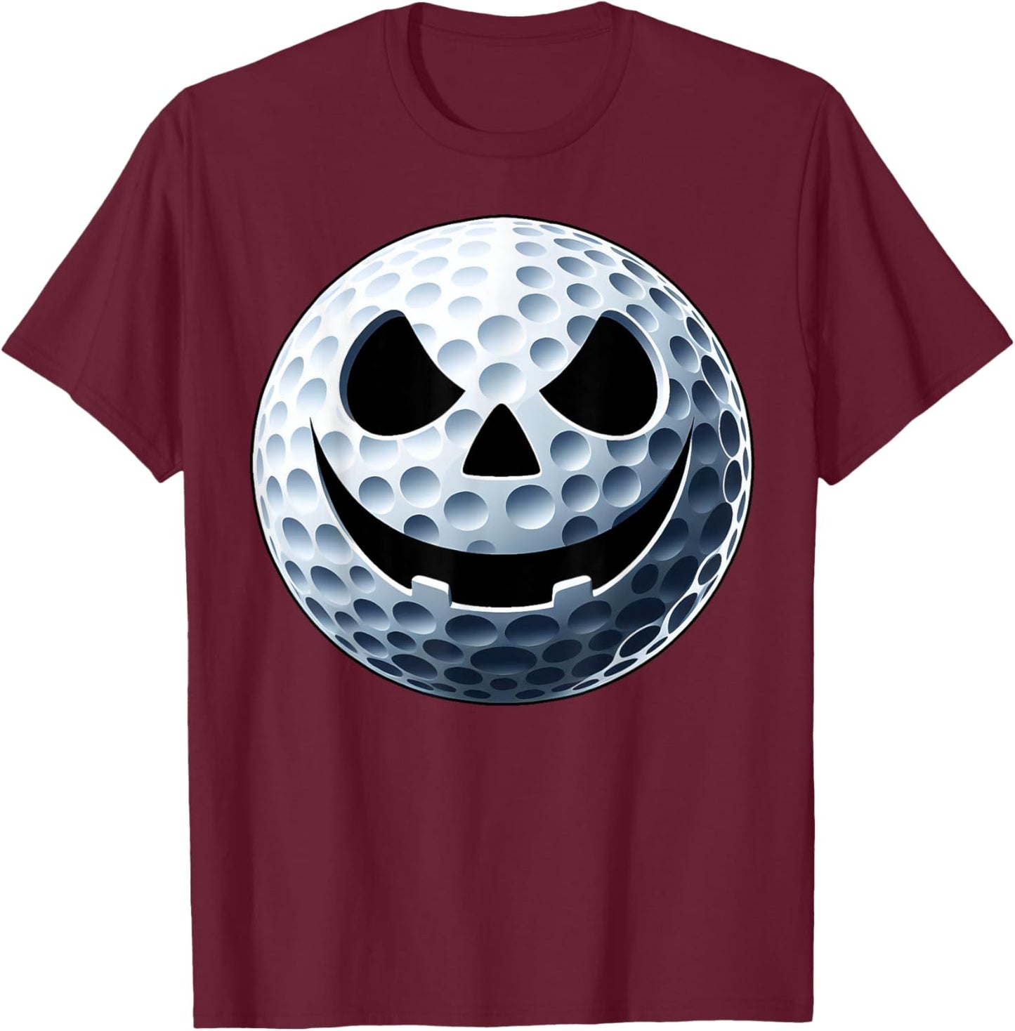 Funny Halloween Jack O Lantern Golf Player Coach Pitcher T-Shirt - T-Shirt | Maroon