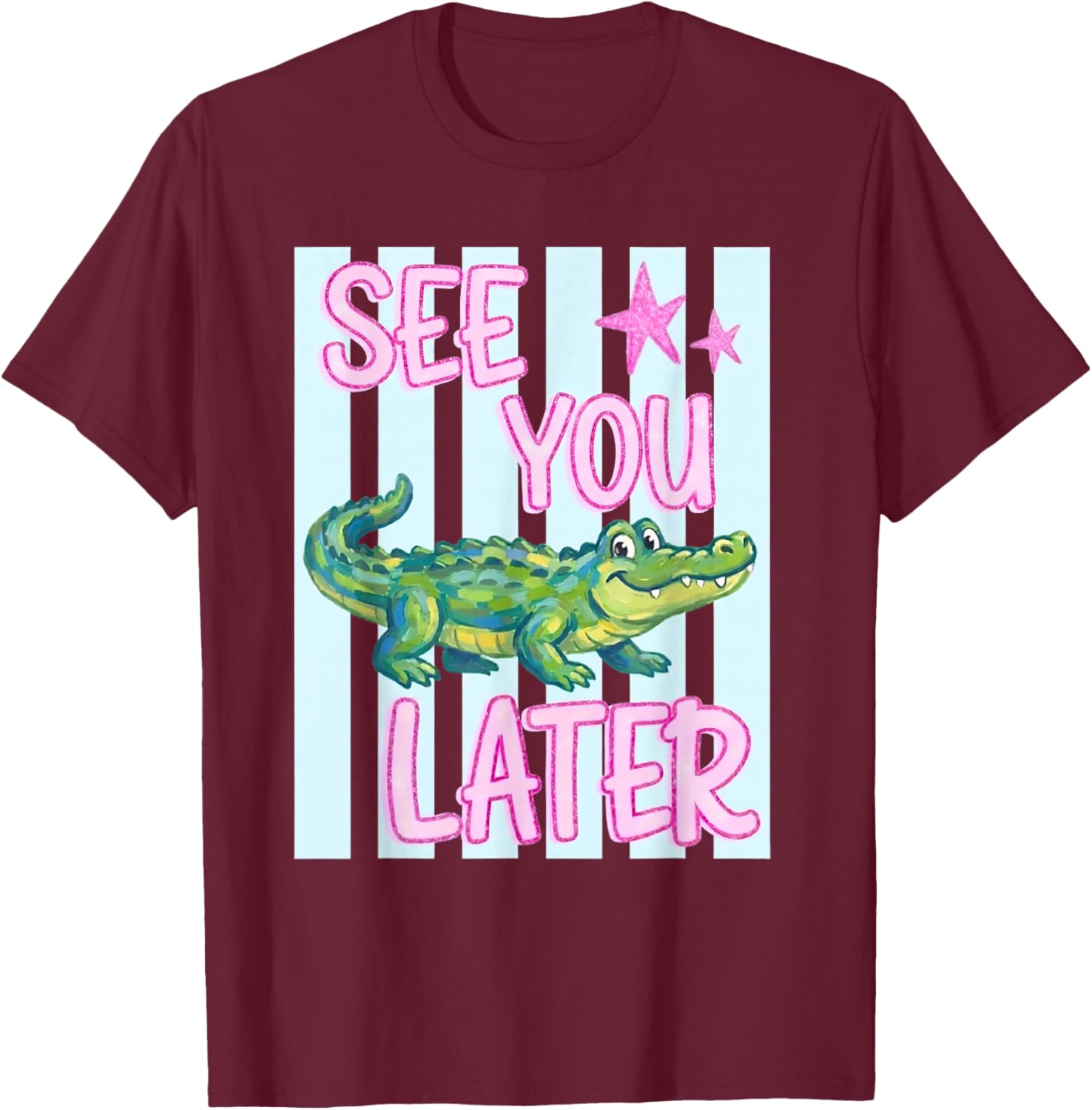 See You Later Teacher Summer Alligator Last Day of School T-Shirt - T-Shirt | Maroon