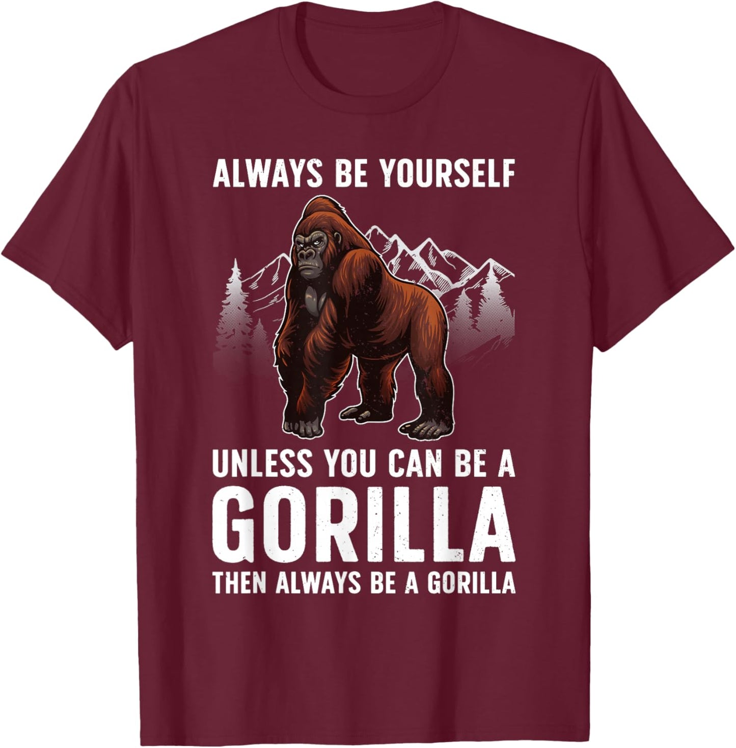 Funny Gorilla Design Women Kids Ape Gorilla Lover T-Shirt - T-Shirt | Maroon