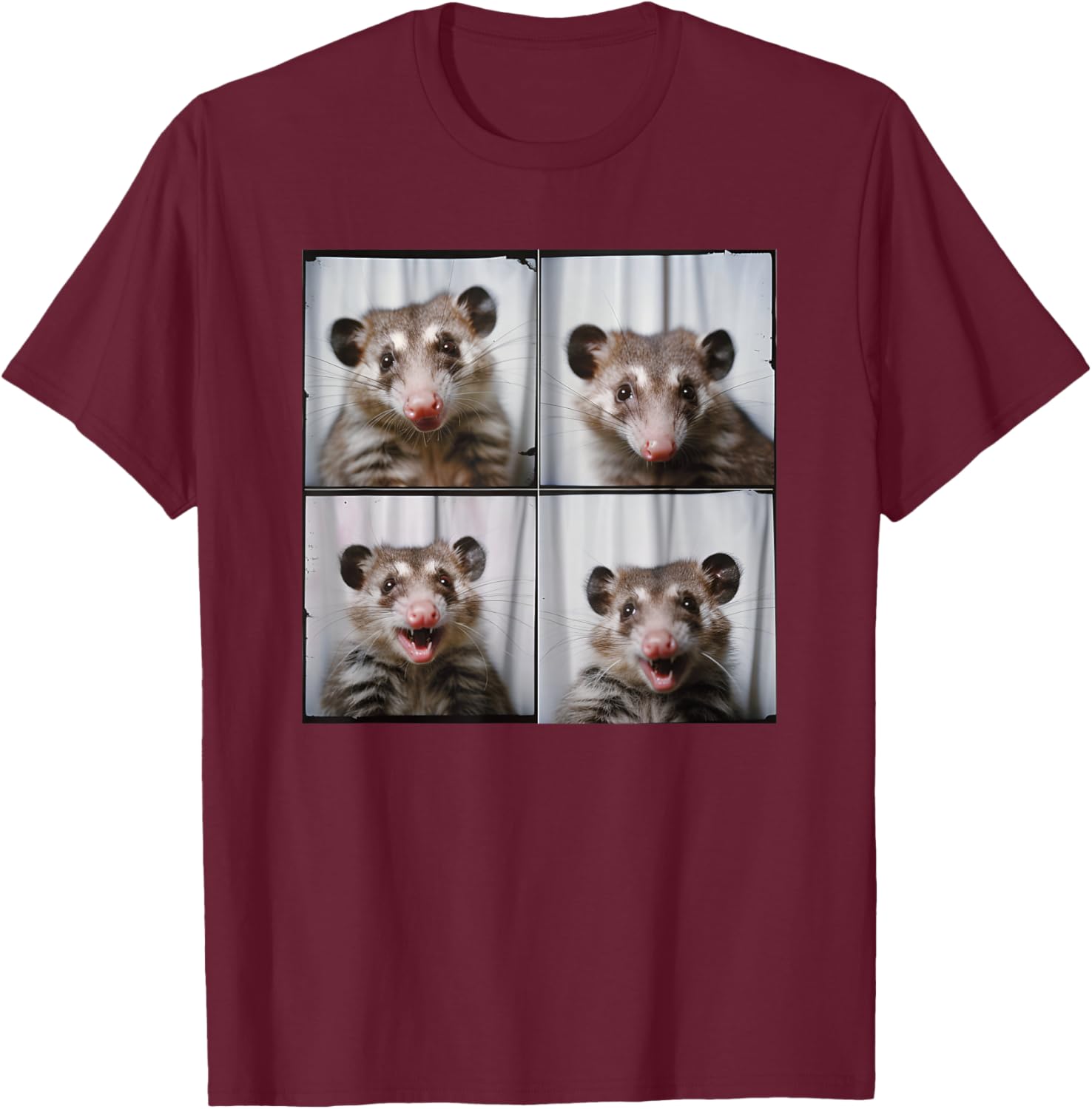 Love Possums Trash Opossum Lover Men Women Kids Weird Possum Face Funny Animal Photobooth Posing Possum , Small, Black T-Shirt - T-Shirt | Maroon