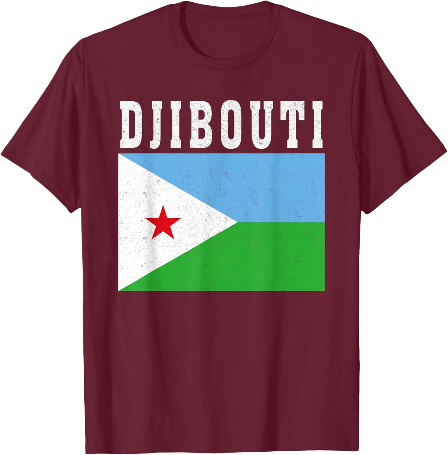 Djibouti Flag Patriotic National Roots Souvenir T-Shirt - T-Shirt | Maroon
