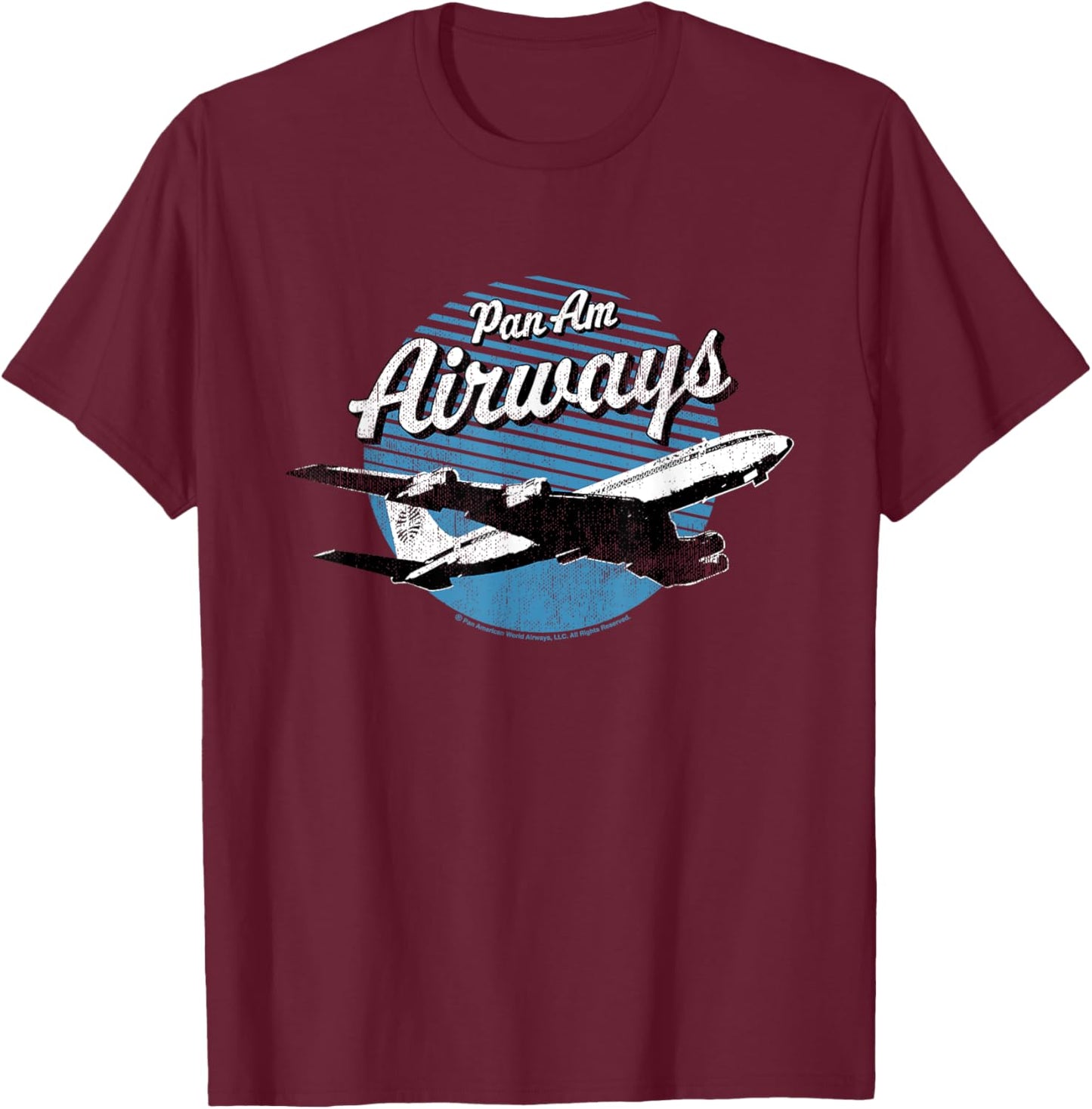 Pan Am Airways Retro Plane Take Off T-Shirt - T-Shirt | Maroon