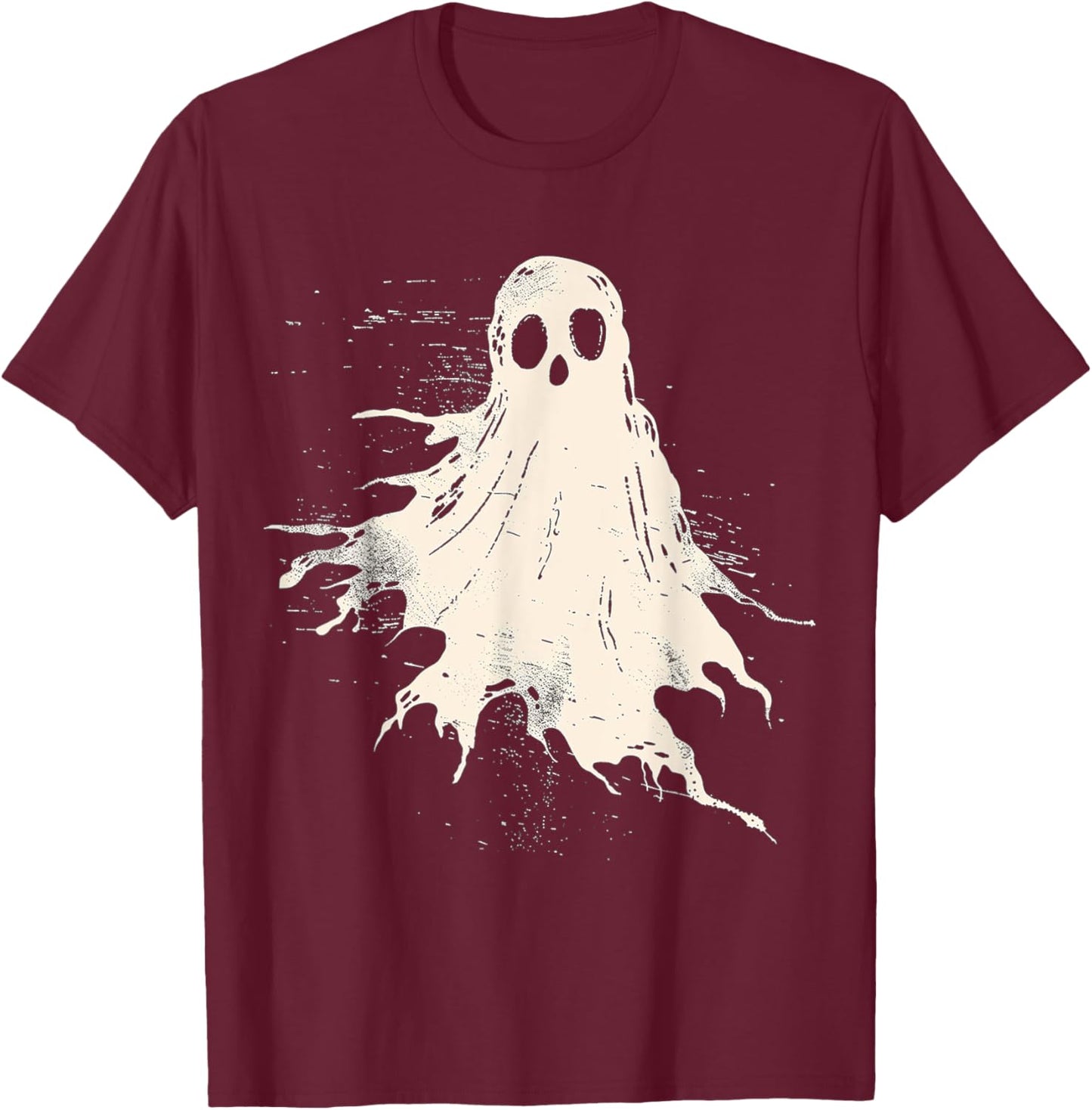 Ghost Costume Halloween Graphic Art Ghost T-Shirt - T-Shirt | Maroon