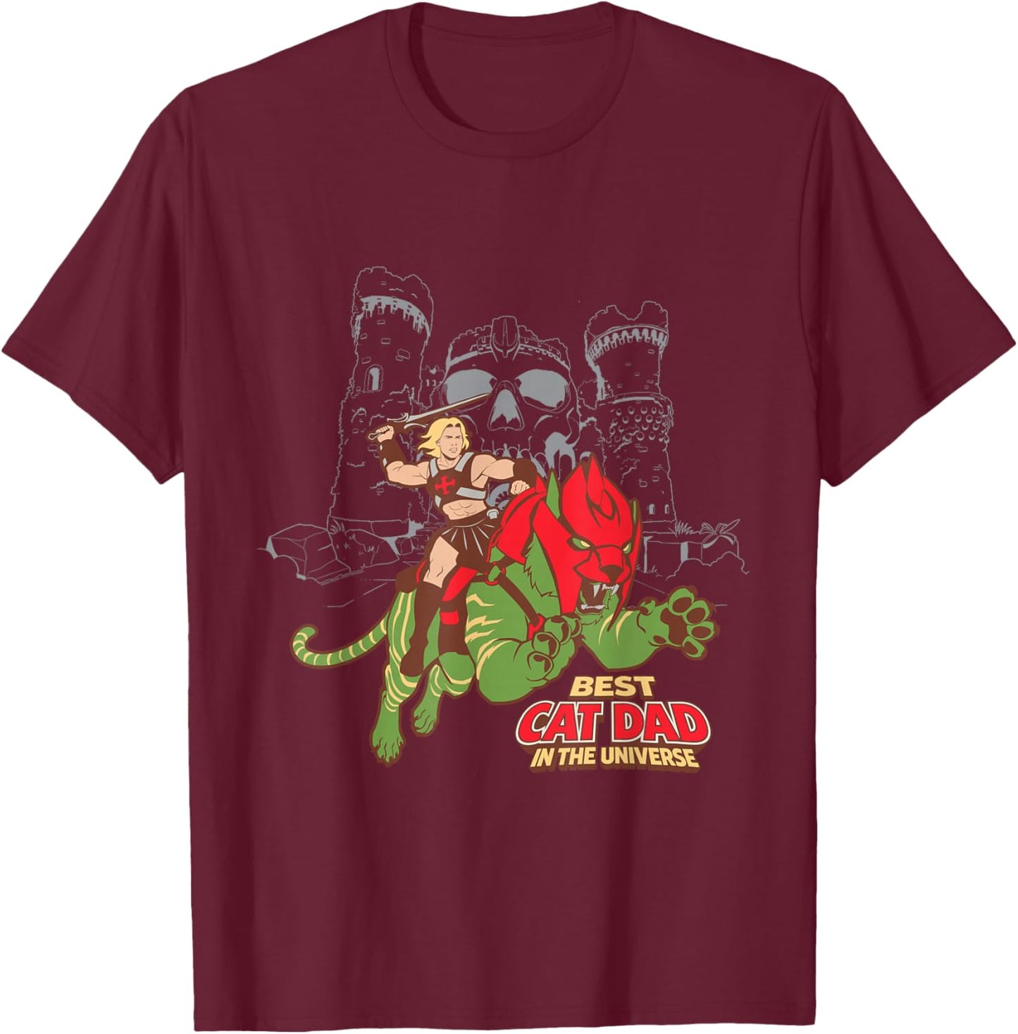 Masters of the Universe Best Cat Dad in the Universe T-Shirt - T-Shirt | Maroon