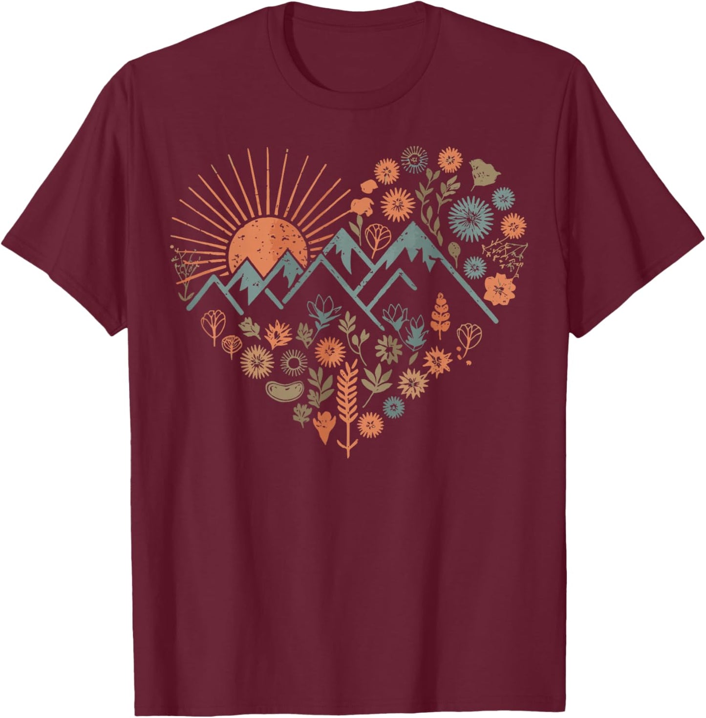 Nature Heart T-Shirt - T-Shirt | Maroon