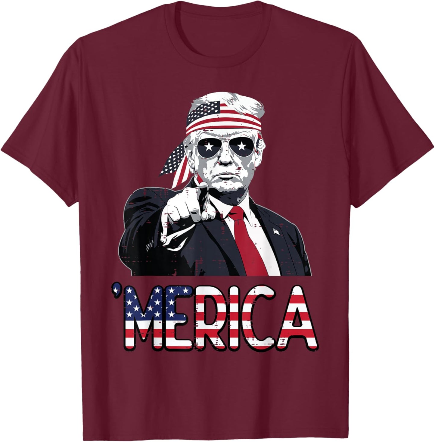 4th of July Merica Funny American USA Patriotic Men Women T-Shirt - T-Shirt | Maroon