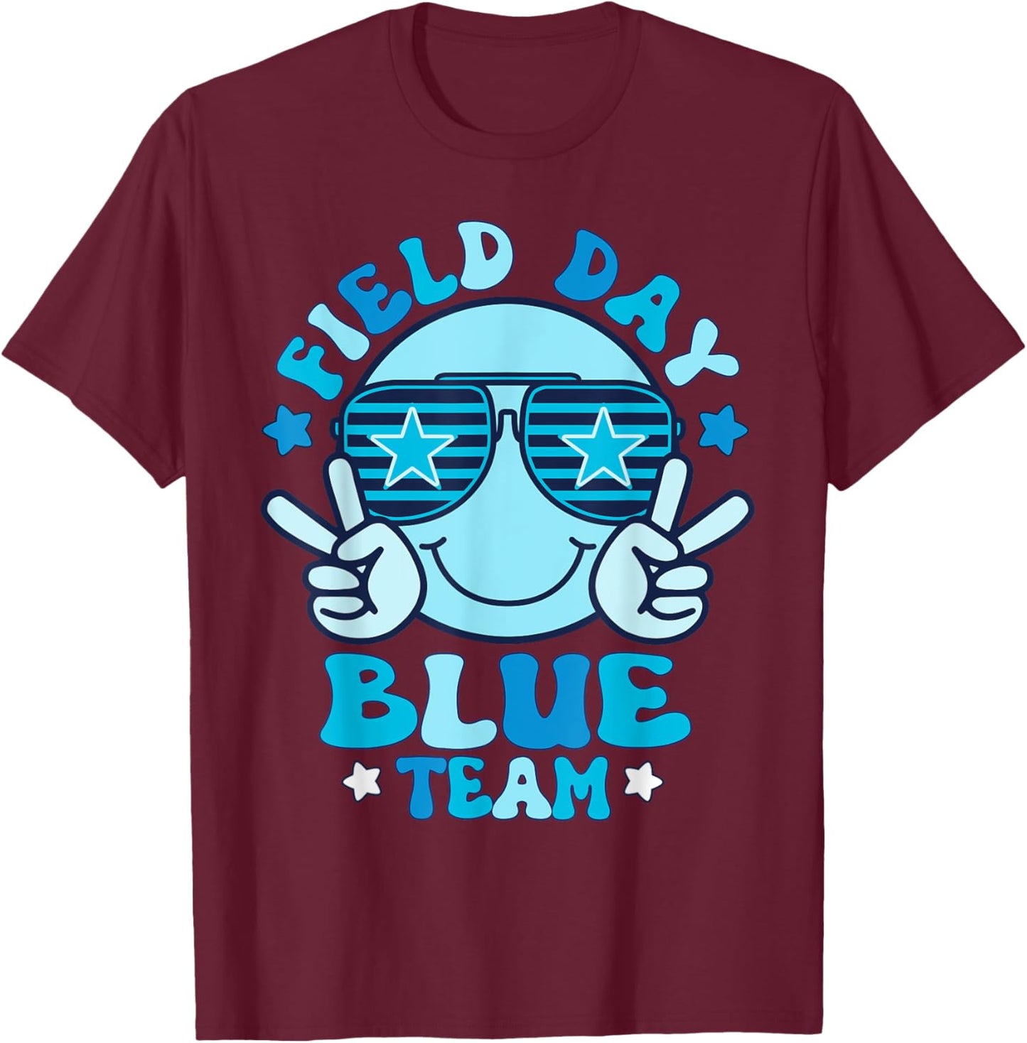 Field Day Blue Team Color Field Trip Team Game T-Shirt - T-Shirt | Maroon