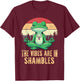 The Vibes Are In Shambles Retro Funny Frog Yoga Meditation T-Shirt - T-Shirt | Maroon