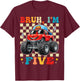 5th Birthday Monster Truck 5 Year Old Boys 5th Party Boys T-Shirt - T-Shirt | Maroon