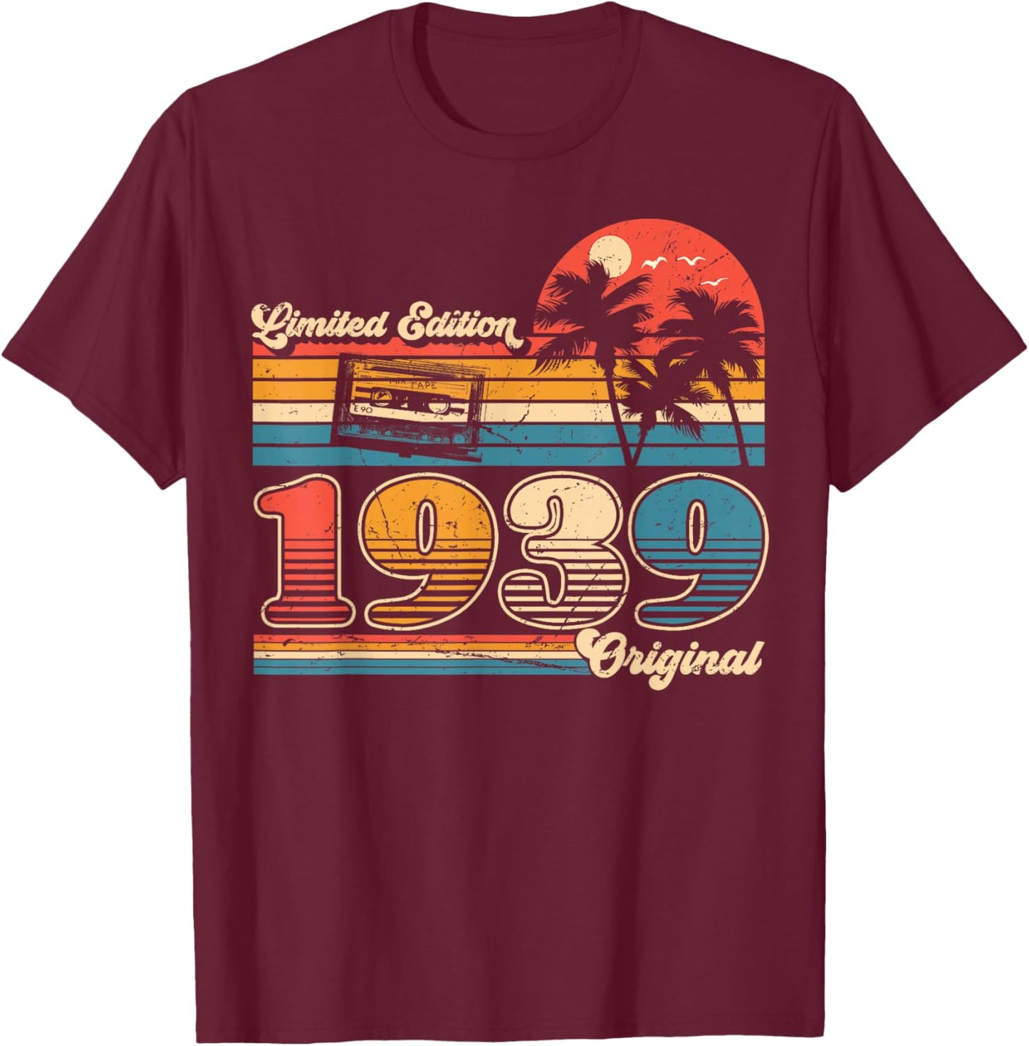 86th Birthday Retro Vintage 1939 Men Women T-Shirt - T-Shirt | Maroon