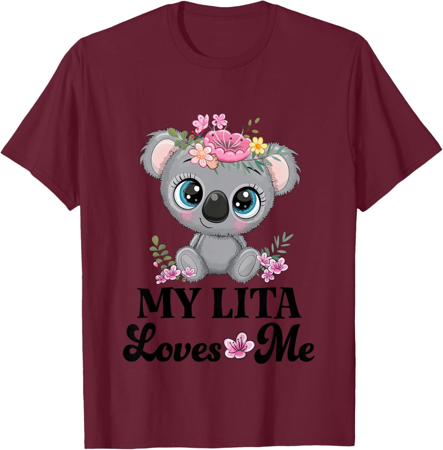 Kids My Lita Loves Me Granddaughter Koala T-Shirt - T-Shirt | Maroon
