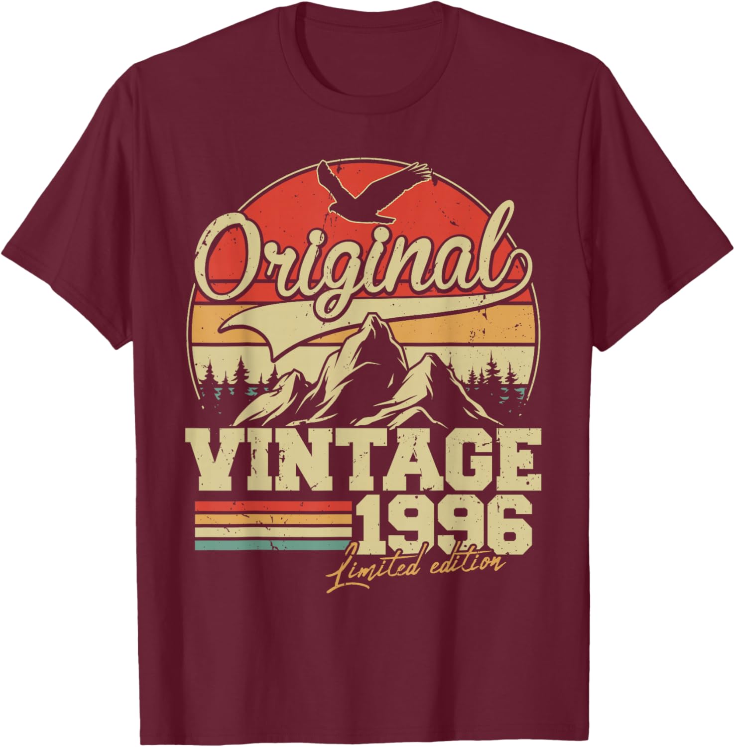 Original 1996 Vintage Birthday 30 Years Men and Women T-Shirt - T-Shirt | Maroon