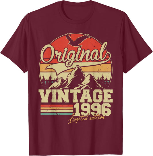 Original 1996 Vintage Birthday 30 Years Men and Women T-Shirt - T-Shirt | Maroon
