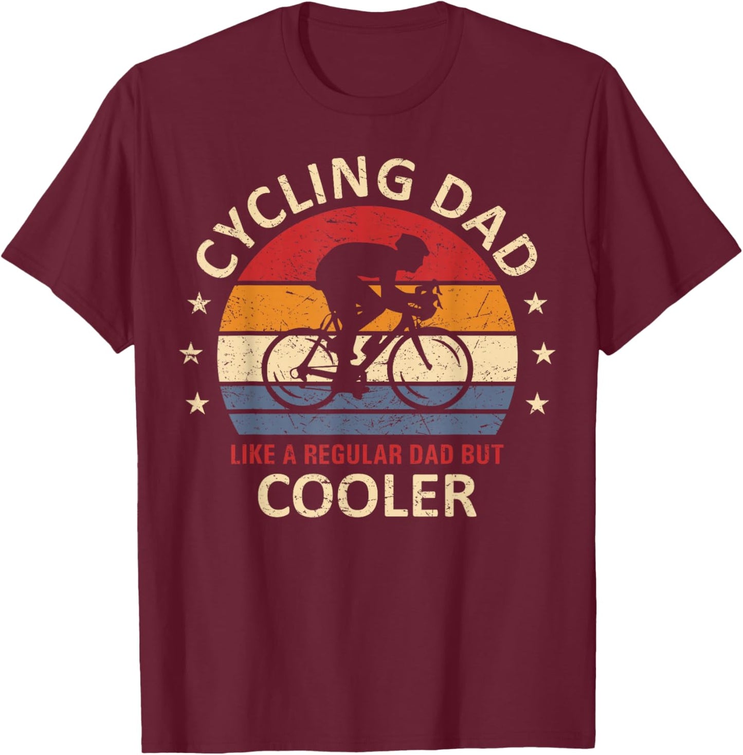 Radfahrer Papa Wie EIN Normaler Vater Nur Cooler Cycling T-Shirt - T-Shirt | Maroon