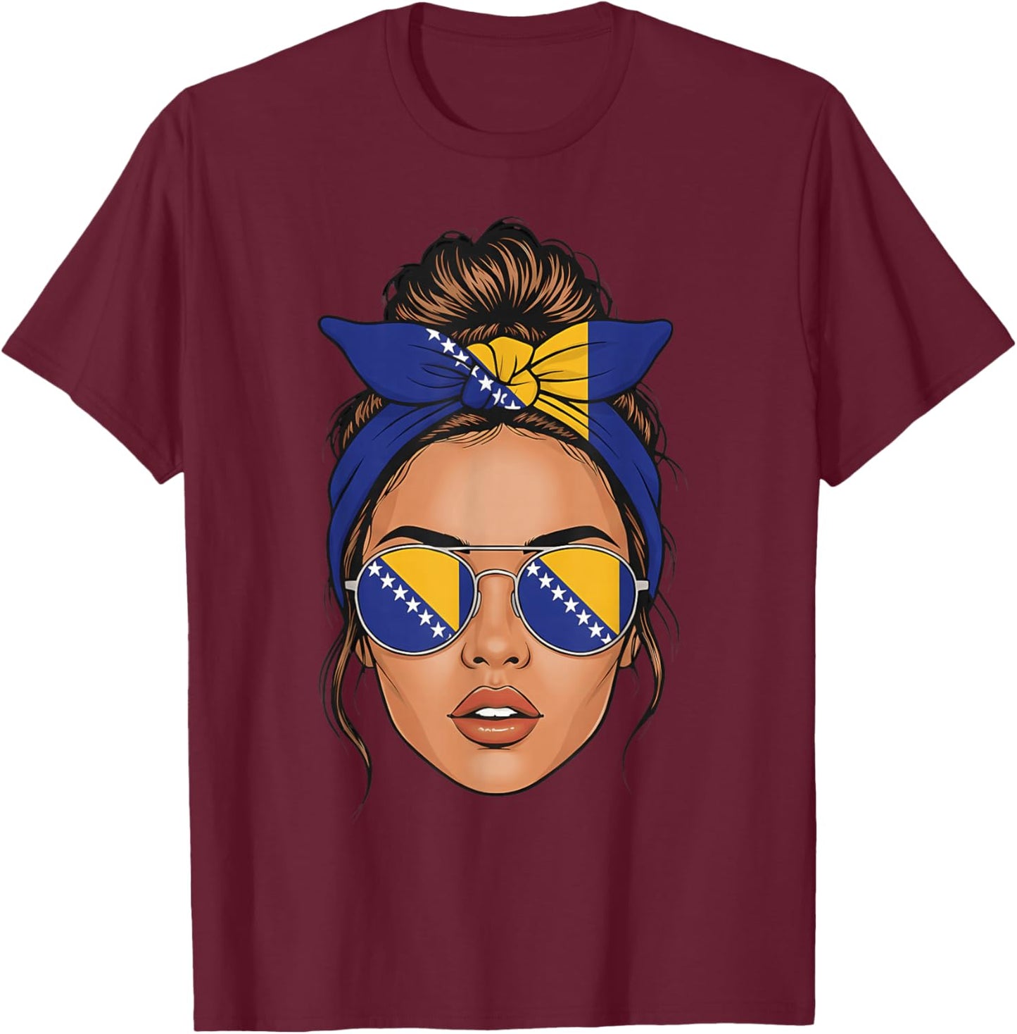 Bosnia and Herzegovina Roots Bosnian Flag T-Shirt - T-Shirt | Maroon