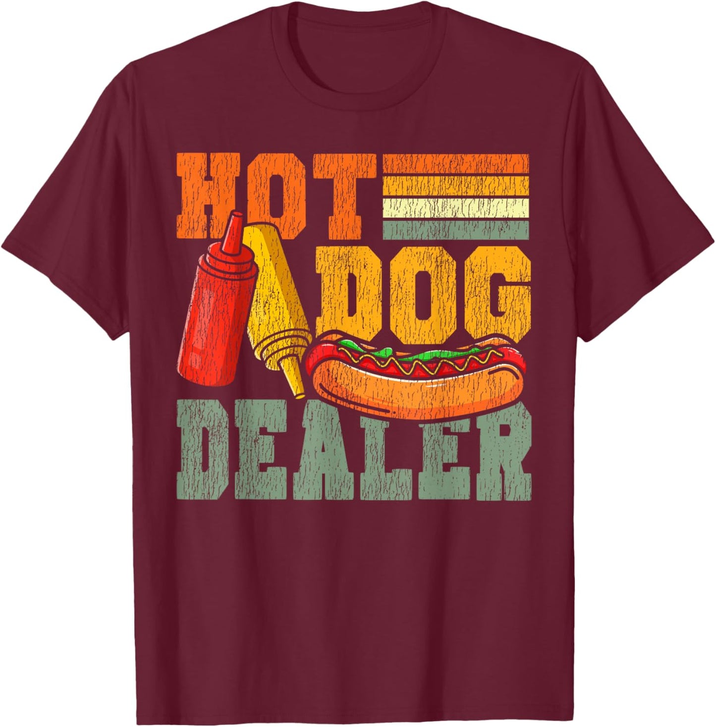 Hot Dog Adult Hot Dog Dealer T-Shirt - T-Shirt | Maroon