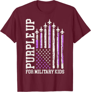 Purple Up for Military Kids Shirt Military Child Month Adult T-Shirt - T-Shirt | Maroon
