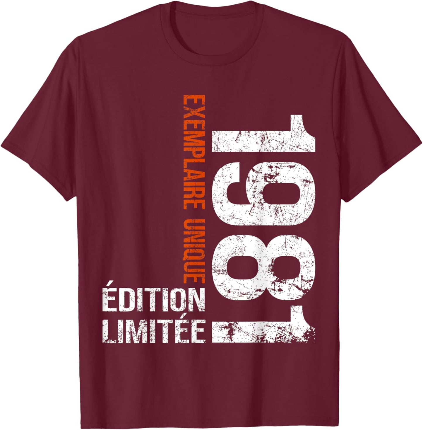 Vintage 1981 Gift 45 Years Man Birthday Humour T-Shirt - T-Shirt | Maroon