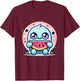 Cute Monster Eating Watermelon Funny Graphic Outfit Boy Girl T-Shirt - T-Shirt | Maroon