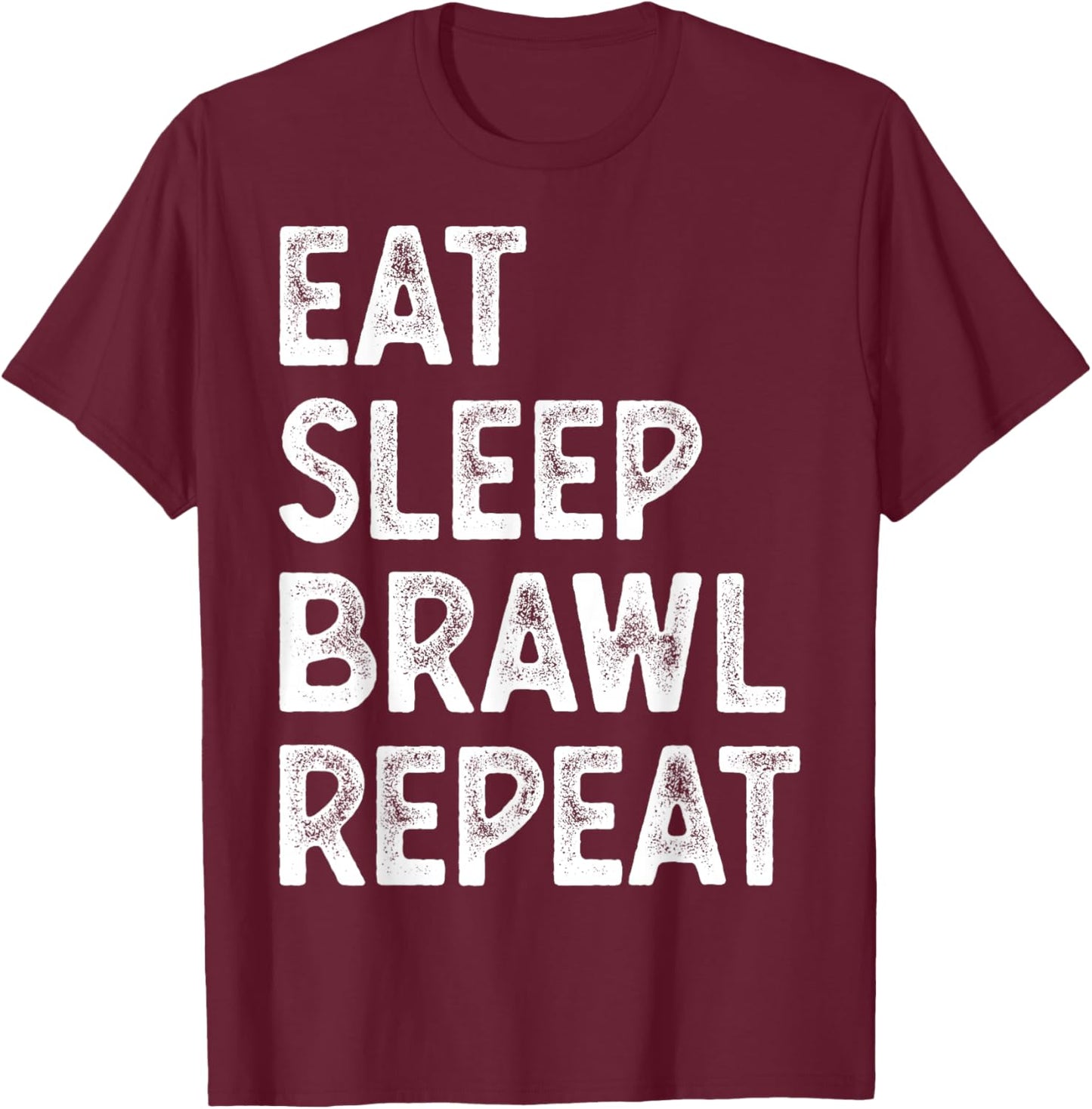 Eat Sleep Brawl Repeat Stars Funny Video Gamer Gaming T-Shirt - T-Shirt | Maroon