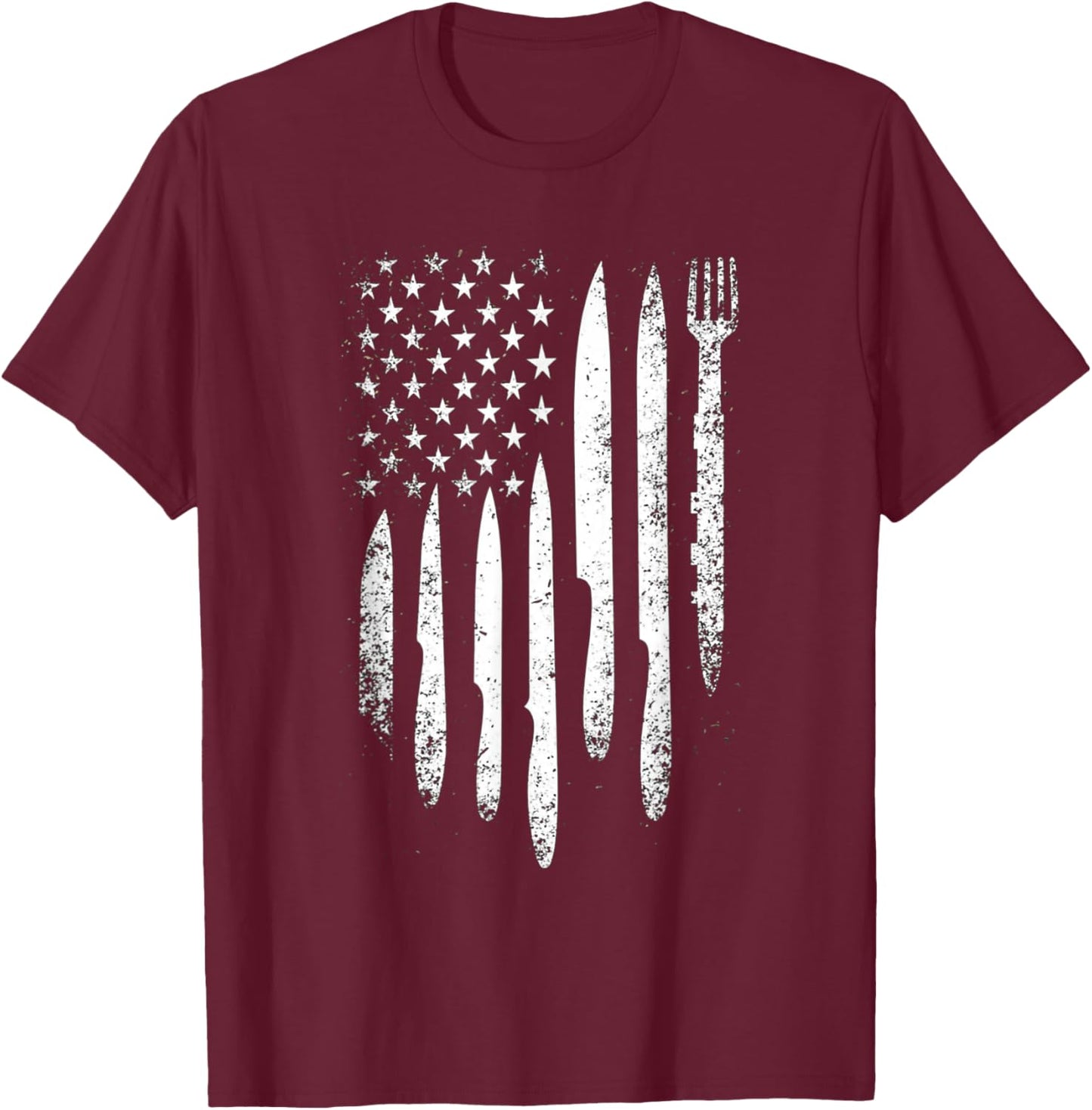 Culinary American Flag T-Shirt - T-Shirt | Maroon